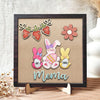 Easter Bunny Grandma With little Peeps Personalized 2 Layers Wooden Plaque CTL05FEB24CT1