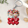 Christmas Grandma & Grandpa Mom & Dad Gnome With Heart Kids Personalized Acrylic Keychain VTX11DEC23CT1