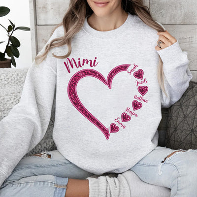 Heart Grandma Mom Kids Personalized Sweatshirt NVL19JAN24CT1