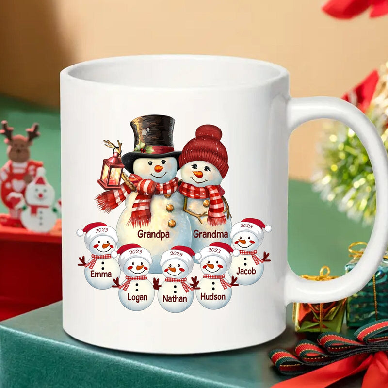 Christmas Snowman Grandma Sweet Heart Kids Personalized Mug - Woohops